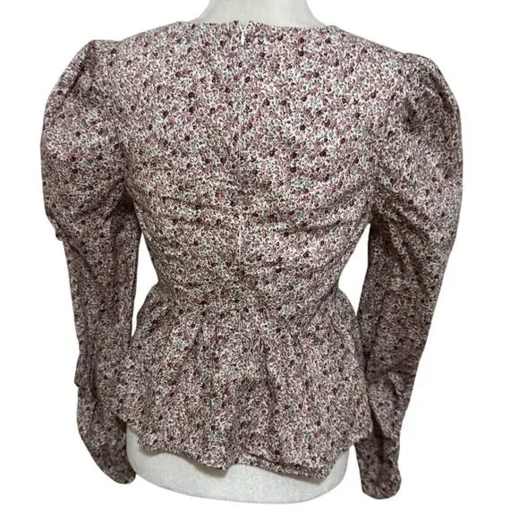 Tuckernuck Hyacinth House “Mia” Floral Puff Sleeve Blouse – S Bridgerton Regency - Picture 3 of 7